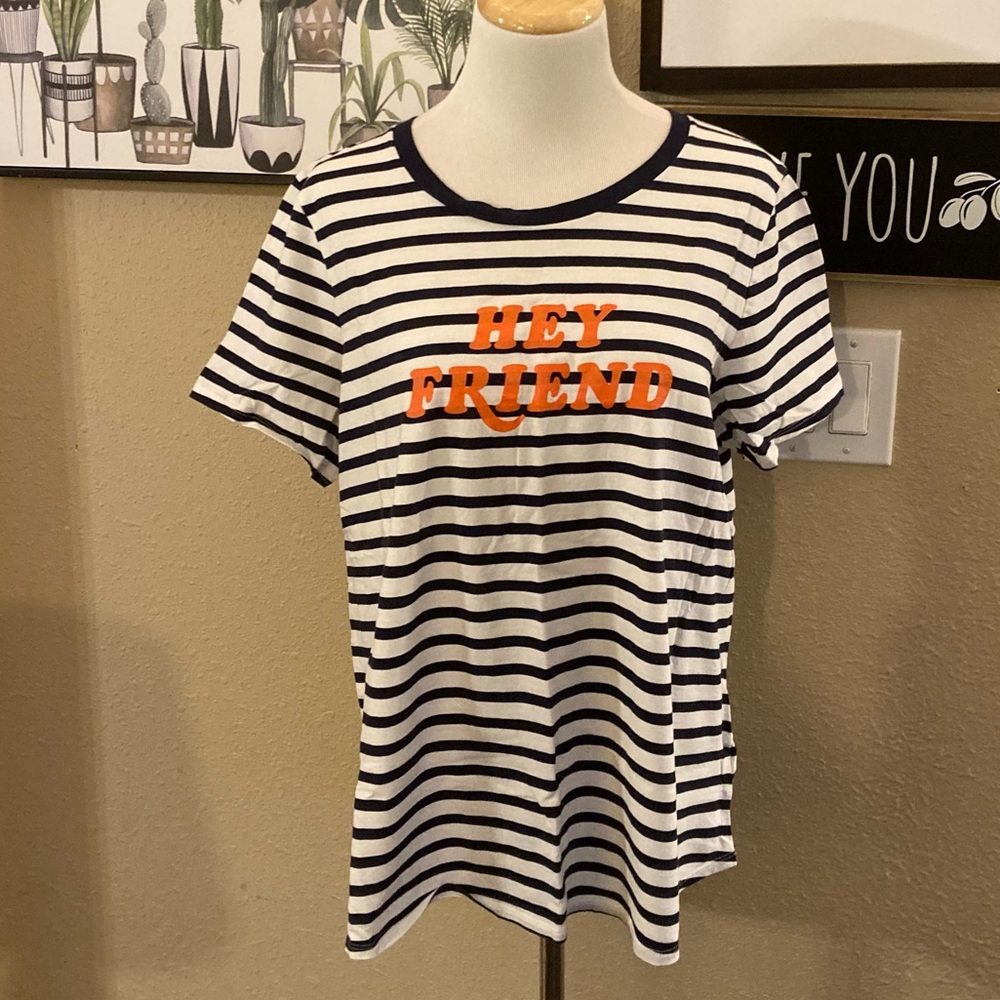 ON Striped Graphic Hey Friend Tee XL